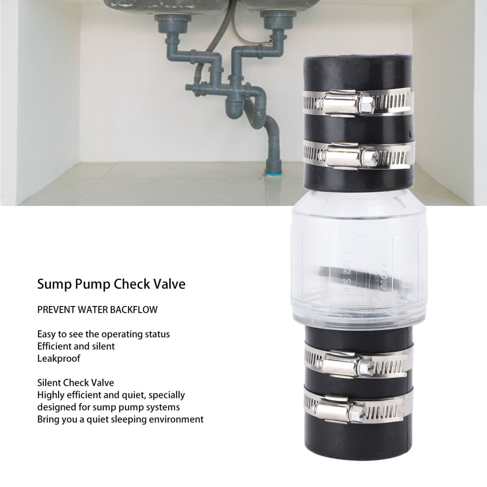 Quiet Sump Pump Check Valve Spring-Loaded Flapper 9558633581379