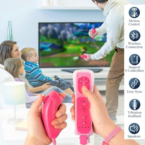 Mando a distancia Wii con Motion Plus rosa 2