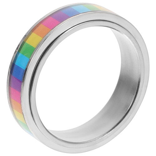 Regenbogen-Pride-Ring für Damen, verstellbar, Silberlegierung