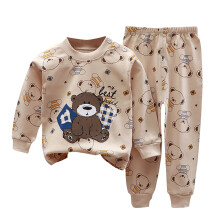 Conjunto de pijama infantil de 2 piezas con estampado de osos, mezcla de algodón.