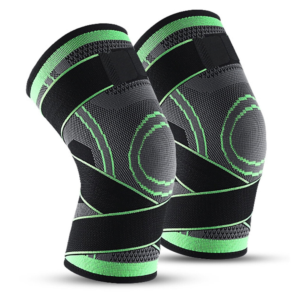Knee Braces for Pain Relief Green Compression Support 2PCS