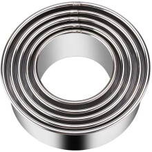 Teigtaschenform aus Edelstahl, rund, 5er-Pack