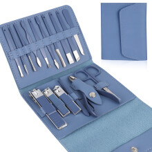 Kit de manicura y pedicura de acero inoxidable de 16 piezas