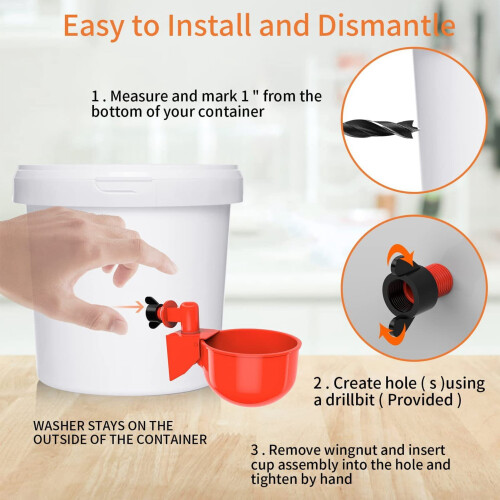 Chicken waterer cup automatic drinking bowl 9 pack 2