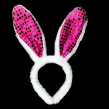 Serre-tête oreilles de lapin de Pâques pour femme avec paillettes