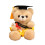 PhD Graduation Teddy Bear 7.1-Inch Plush with Cap 2