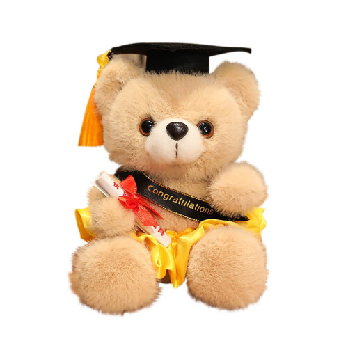 Doctoral Graduation Teddy Bear 7.1-inch Plush PhD Bear with 1