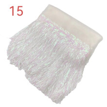 (White color) Sequin Fringe Trim Tassel Glitter Lace Fringes for Dance Clothes Dress 10Y NEW