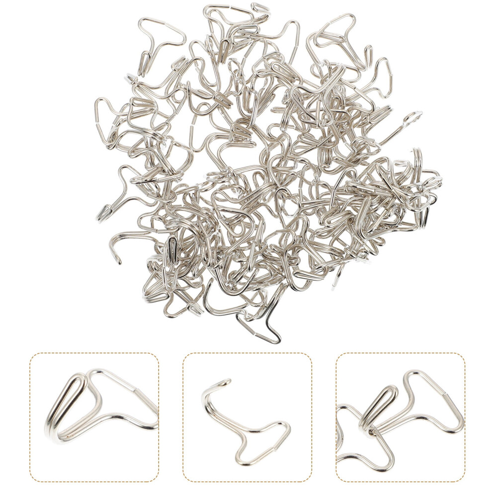 Car Cushion Hook Seat Fixing Hanger 100 Pcs Silver 9181073039058