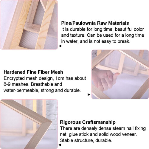 Paper Making Frame Wooden Screen 20x20 cm 2