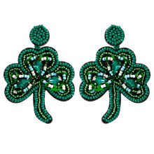 Shamrock-øredobber til kvinner med perler, par