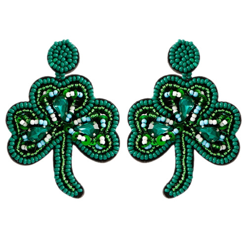 Shamrock-øredobber til kvinner med perler, par