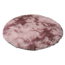 Covor rotund auriu roz, pufos, plush, 60 cm