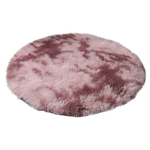 Tapis rond en peluche moelleuse or rose 60 cm