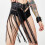 Punk Leather Tassel Belt Black Size L68-75cm 3