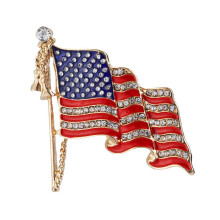 Broșă cu steag american emailată patriotică, 1 bucată