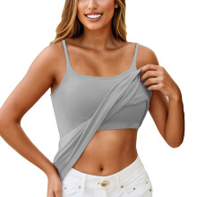 HOCIRET women's shelf bra tank top gray5XL