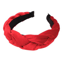 Diadema de terciopelo para mujer, antideslizante, trenzada y elástica.