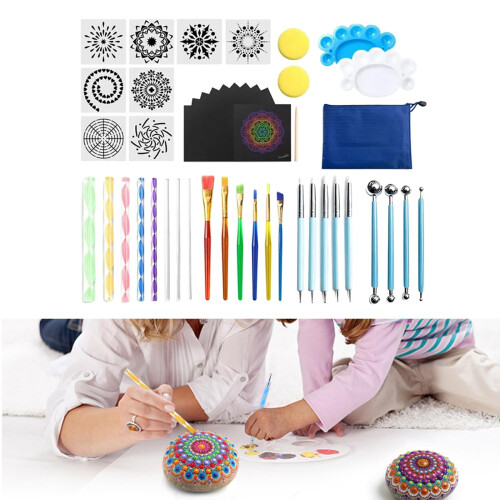 Mandala Dotting Tools Set for Nail Art with Tray 47PCS 2