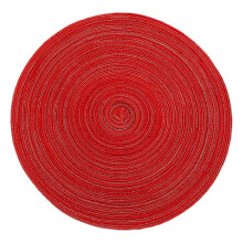 Rond placemat van linnen en katoen met isolatielaag, 15 inch (38 cm).