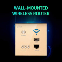 Router WiFi empotrable con conmutador WPS LAN y puerto USB.