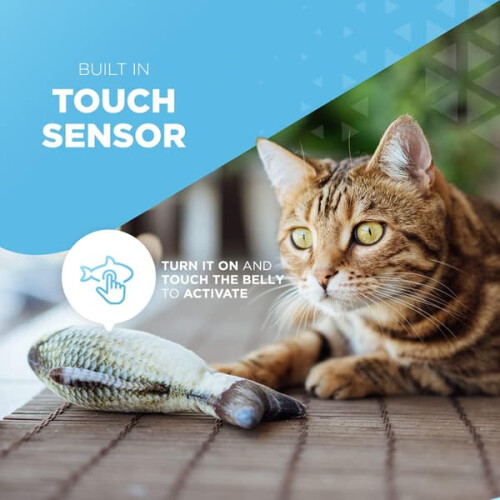Floppy Fish Cat Toy USB Rechargeable 1 Pack 2