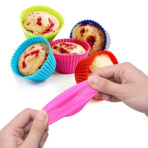 Silicone muffin pan multicolored 12-pack 2