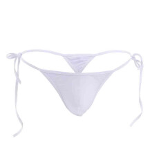 Briefs bikini síoda oighir d'fhir le dearadh taobh ceangailte agus T-back