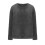 Dames plus size effen V-hals fleece sweatshirt donkergrijs M 4