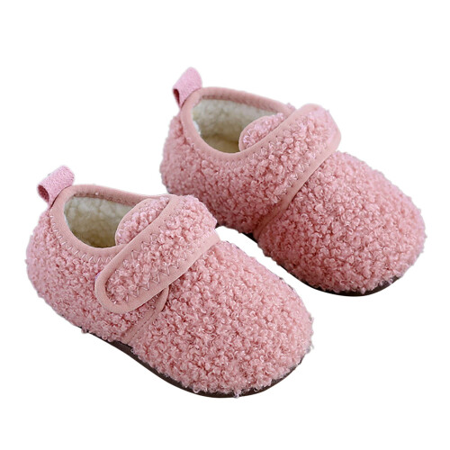 Plüsch-Hausschuhe für Kinder, rosa, Größe 5,5