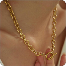 Kubanische Choker-Halskette, 18 Karat vergoldet, mit Zirkonia