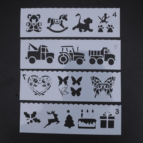 Vehicle Animal Plant Stencil Pack 8 Pieces 1