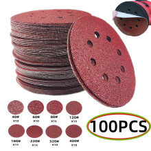 Schleifscheiben 5 Zoll, 8-Loch, 100er-Set, Körnung 40-400