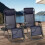 Set van 2 verstelbare Zero Gravity terrasstoelen, blauw, voor buiten 1