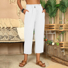 Dames casual strakke broek met zakken, plus size