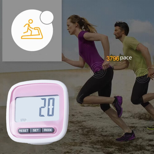 Electronic Pedometer Large Screen Pink Plastic 1 pc 2