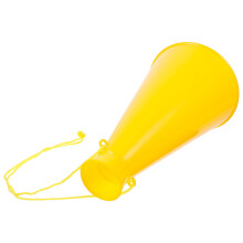 Yellow plastic megaphone for parties and celebrations