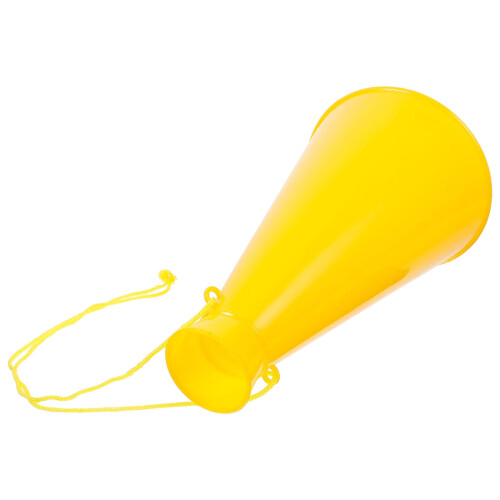 Yellow plastic megaphone for parties and celebrations