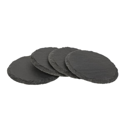 4er-Pack Untersetzer Stein/Schiefer – Schwarze Glasuntersetzer 2