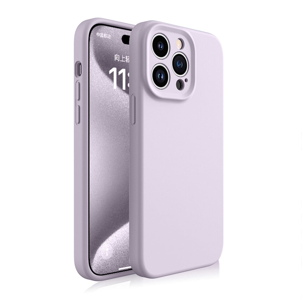 Liquid Silicone Iphone 14 Case Slim Triple-Layer Purple 922042505254