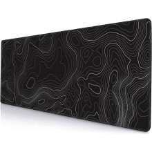 Gamer egérpad, fekete, topográfiai, 31,5x11,8 hüvelykes