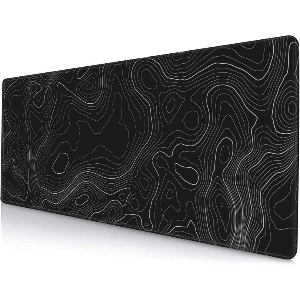 Gaming Mouse Pad Topographic 31.5X11.8 Inch Black 922042514232