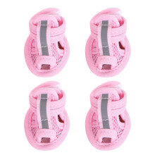 Bottes pour chien respirantes en maille antidérapante, lot de 4, roses, taille 3