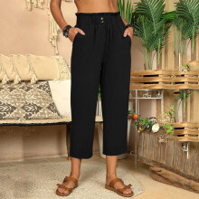 Dames casual strakke broek met zakken, plus size