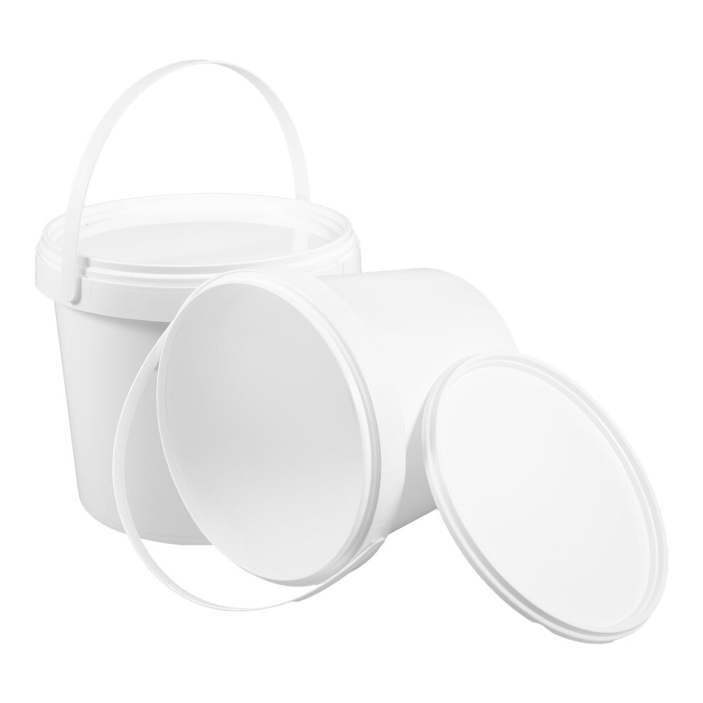 Plastic Pails With Lids Food Grade 2L 2 Pcs 9558633608069