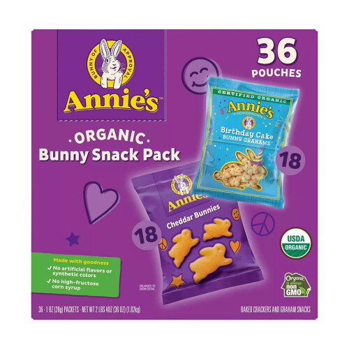 Organic Bunny Snack Pack baked crackers and graham snacks