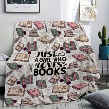 Pătură de flanel cu design de iubitor de cărți, 50x60 inci
