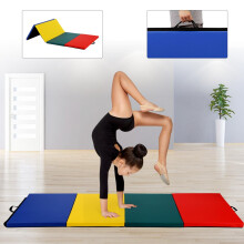 Folding Gymnastics Mat 4 ft x 8 ft x 2 in with Carry Handle