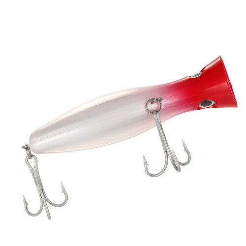 Grande esca artificiale Popper da pesca, 12 cm, 45 g, con ami e anello.