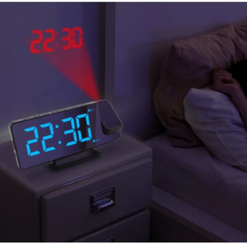 INF Alarm Clock with RGB LED Projector White 1